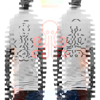 イカ 動物 面白い小さなタコ シンプルなイカ メンズTシャツ バックプリント - Kawaiitshirt