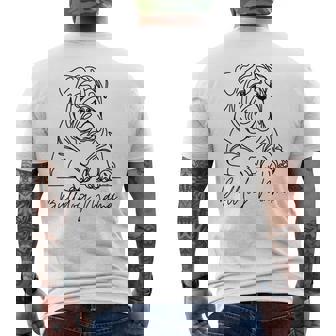 イングリッシュブルドッグ ママ ブルドッグ ママ キュート ラインアート 犬 アーティスティック メンズTシャツ バックプリント - Kawaiitshirt