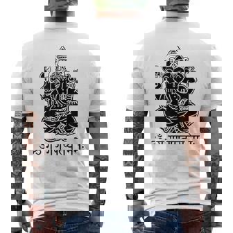 ガネーシュtシャツ サンスクリット語 ガネーシャマントラ メンズTシャツ バックプリント - Kawaiitshirt