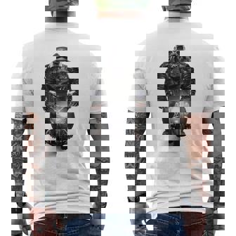 ゴリラ 動物 バイク ヘルメット メンズTシャツ バックプリント - Kawaiitshirt