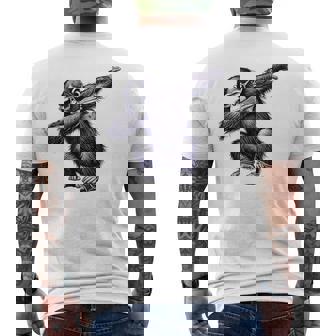 サングラスをかけたダブダンスを踊るチンパンジー猿 メンズTシャツ バックプリント - Kawaiitshirt