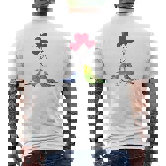 セキセイインコ、面白い鳥、楽しい、セキセイインコ メンズTシャツ バックプリント - Kawaiitshirt