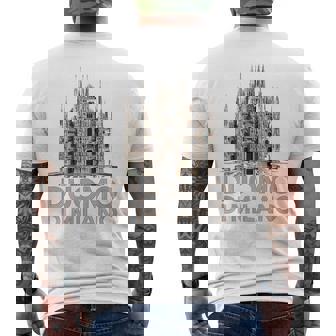 ドゥオーモ・ディ・ミラノ大聖堂のイラスト メンズTシャツ バックプリント - Kawaiitshirt