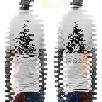 バイク オリジナル作品 タトゥーバイカーv650-Twin Cafe メンズTシャツ バックプリント - Kawaiitshirt