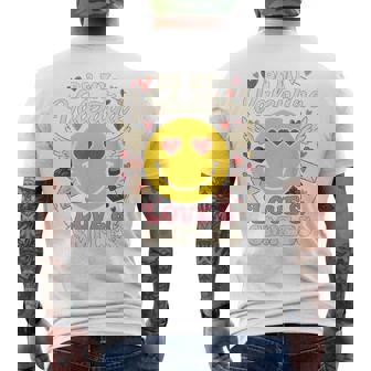 バレンタイン スマイルフェイス ハート 翼 かわいい 愛 チョコレート メンズTシャツ バックプリント - Kawaiitshirt