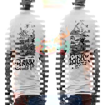 バンコク タイ 象 寺 果物 お土産 メンズTシャツ バックプリント - Kawaiitshirt