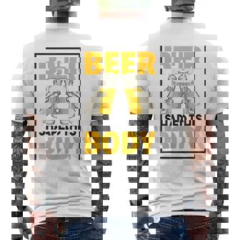 ビールがこの体を作る 面白いビール腹 メンズTシャツ バックプリント - Kawaiitshirt
