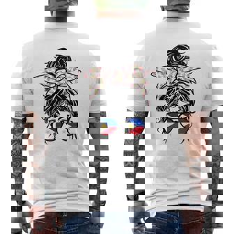 フィリピン 散らかった団子 バンダナ付き フィリピン国旗グラス 長袖tシャツ メンズTシャツ バックプリント - Kawaiitshirt