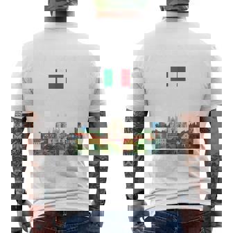 ミラノ お土産 イタリア 旅行 ミラノ バケーション イタリア国旗 メンズTシャツ バックプリント - Kawaiitshirt