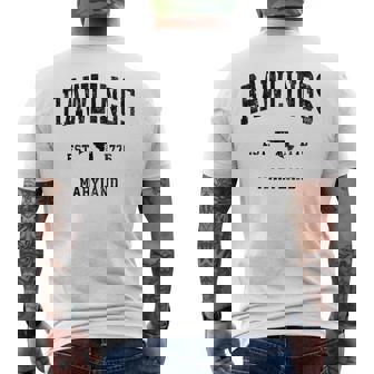 ローリングス メリーランド Md ヴィンテージ アスレチック ブラック スポーツデザイン 長袖tシャツ メンズTシャツ バックプリント - Kawaiitshirt