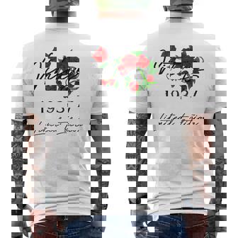 ヴィンテージ 89歳の誕生日 デコレーション ヴィンテージ 1937 89歳 メンズTシャツ バックプリント - Kawaiitshirt