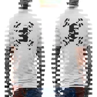 大韓民国 様式化された韓国国旗 ブラック メンズTシャツ バックプリント - Kawaiitshirt