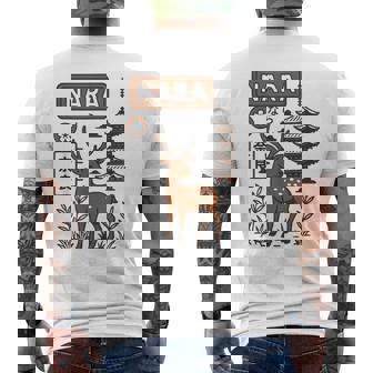 奈良 日本 鹿 日本語タイポグラフィ 漢字 自然 旅行 メンズTシャツ バックプリント - Kawaiitshirt