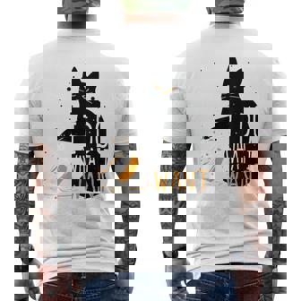 私は何をしたい黒猫カップ面白いグラフィック猫愛好家 メンズTシャツ バックプリント - Kawaiitshirt