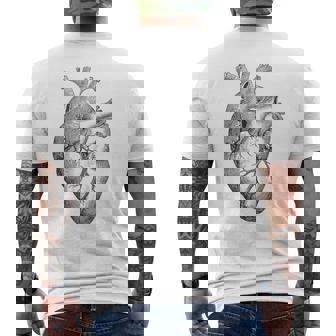 解剖学的に正しい人間の心臓tem Aorta Cardio メンズTシャツ バックプリント - Kawaiitshirt