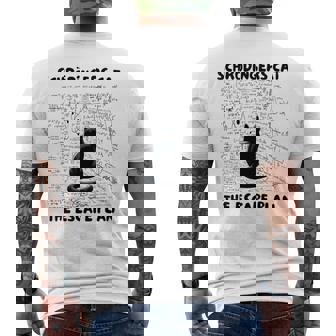 量子物理学教師シュレーディンガーの猫 脱出計画 メンズTシャツ バックプリント - Kawaiitshirt