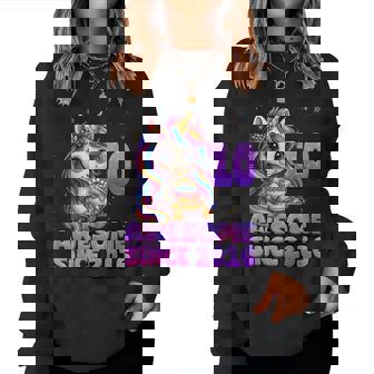 10 Year Old Awesome Since 2016 Unicorn 10Th Birthday Girl Women Sweatshirt - Thegiftio