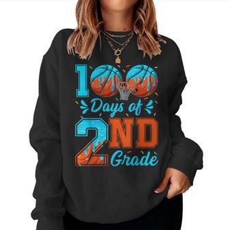 100 Days Of 2Nd Grade Basketball 100Th Day Of School Boys Women Sweatshirt - Thegiftio
