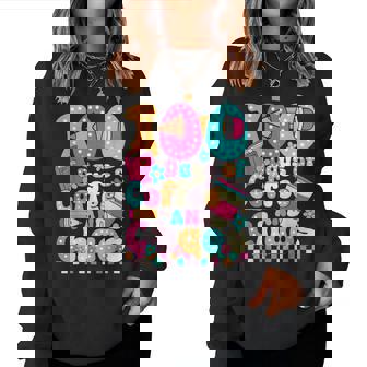 100 Days Of Coffee & Chaos Teacher Retro 100Th Day Of School Women Sweatshirt - Monsterry