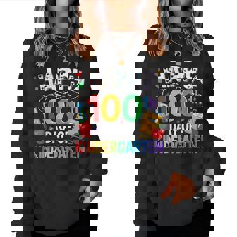 100 Days Of Kindergarten Teacher Happy 100Th Day Of School Women Sweatshirt | Seseable FR