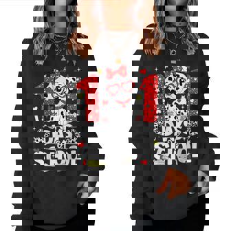 100 Days Of School Cute Dalmatian Dog 100 Days Smarter Girls Women Sweatshirt - Monsterry