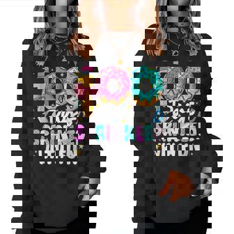 100 Days Sprinkled With Fun Donut 100Th Day Of School Girls Women Sweatshirt - Thegiftio