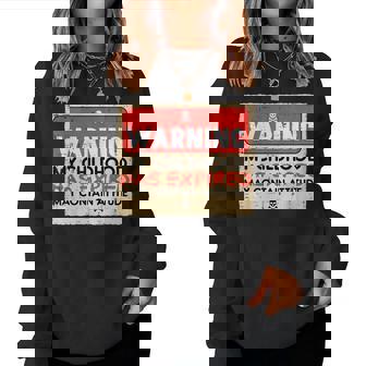 18Th Birthday Warning Childhood Expired 18 Years Women Women Sweatshirt | Mazezy