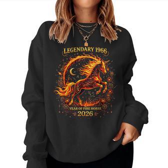 1966 Year Of The Fire Horse 60Th Birthday Chinese Zodiac Women Sweatshirt - Thegiftio UK