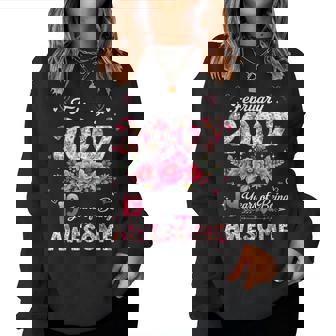 19歳 2007年2月 花柄 19歳 誕生日 男性 女性 レディーススウェットシャツ - Kawaiitshirt