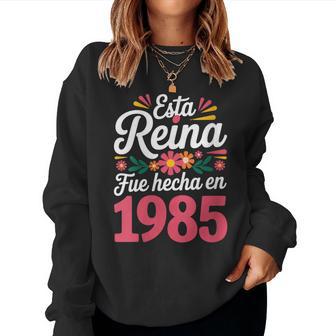 40 Años Regalo De Cumpleaños Hecha En 1985 40 Años Cuello Sudadera Mujer - Regaloses