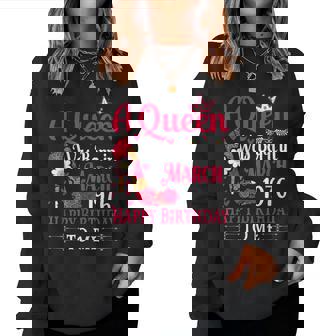 49歳の誕生日 ハイヒール A Queen Was Born In 3月 1976 レディーススウェットシャツ - Kawaiitshirt