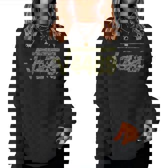 6 7 Army Pattern Meme Square Root 4489 Slang Math Teacher Women Sweatshirt | Mazezy