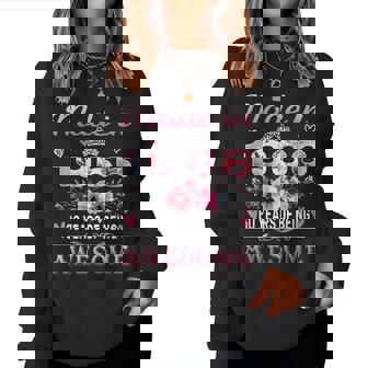 60Th Birthday Made In 1966 60 Years Of Being Awesome Floral Women Sweatshirt | Seseable CA