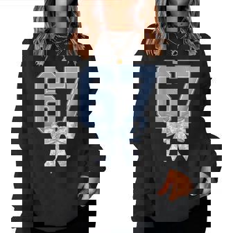 67 For Teachers 6 7 Meme Bow Girls Six Seven Women Sweatshirt | Seseable CA