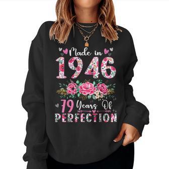79 Year Old Made In 1946 Floral 79Th Birthday Women Women Sweatshirt - Thegiftio UK