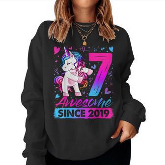 7Th Birthday Girl 7 Year Old 7 Birthday Girl Women Sweatshirt - Thegiftio UK