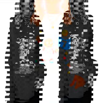 7Yr 7Th Boys Girls Astronaut Space Birthday 7 Years Old Women Sweatshirt | Seseable CA