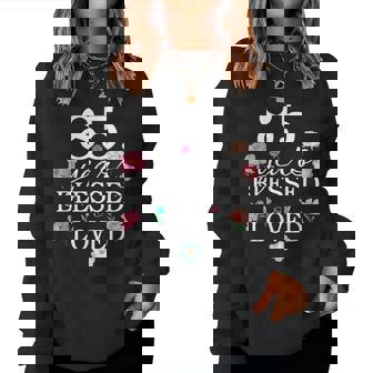 85 Years Old Blessed Loved Floral Flower 85Th Birthday Women Women Sweatshirt - Monsterry