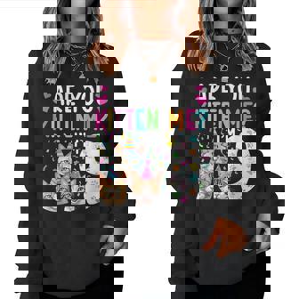 9Th Cat Birthday Party 9 Year Old Girl Kitten Birthday Women Sweatshirt | Mazezy