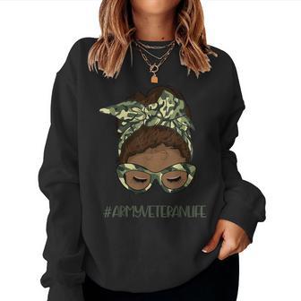 African American Army Veteran Female Afro Melanin Girl Women Sweatshirt - Thegiftio UK