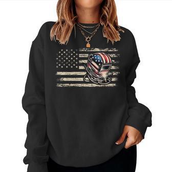 American Flag Welding Vintage Welder Women Sweatshirt - Thegiftio UK