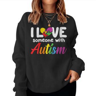 Amo A Alguien Con Autismo Concienciaobre El Autismo Cuello Sudadera Mujer - Regaloses