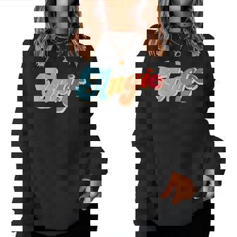 Angie Personalized Name Custom Groovy 80'S Retro Women Sweatshirt - Thegiftio