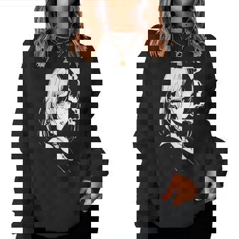 Anime Horror Girl Aesthetic Soft Grunge Waifu Japanese Otaku Women Sweatshirt - Thegiftio