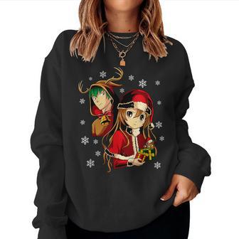 Anime Mädchen Jungen Weihnachten Pyjama X-Mas Otaku Geek Manga Liebhaber Sweatshirt Frauen - Geschenkecke