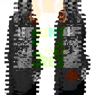 Aunt Of The Three Rex Birthday Dinosaur Family Matching Women Sweatshirt | Mazezy