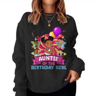 Auntie Of Birthday Girl Gracie Pink Doll Family Decorations Women Sweatshirt | Seseable UK