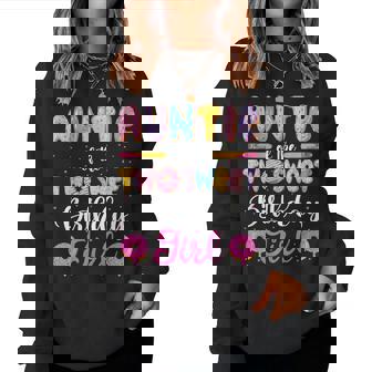 Auntie Of The Two Sweet Birthday Girl Donut 2Nd Birthday Women Sweatshirt - Seseable