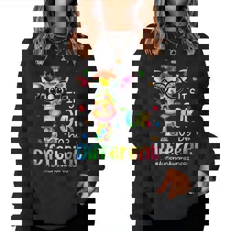 Autism Awareness Cute Giraffe Animal Its Ok To Be Different Women Sweatshirt - Monsterry