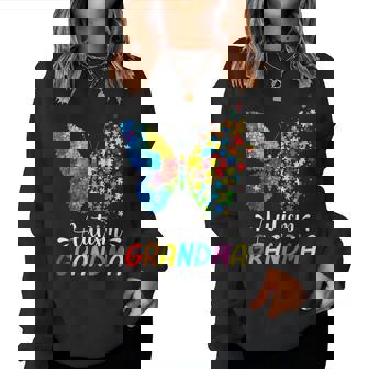 Autism Awareness Grandma Butterfly Cute Colorful Rainbow Women Sweatshirt | Seseable UK